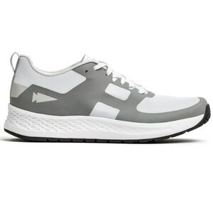 Gray and White Athletic Shoes